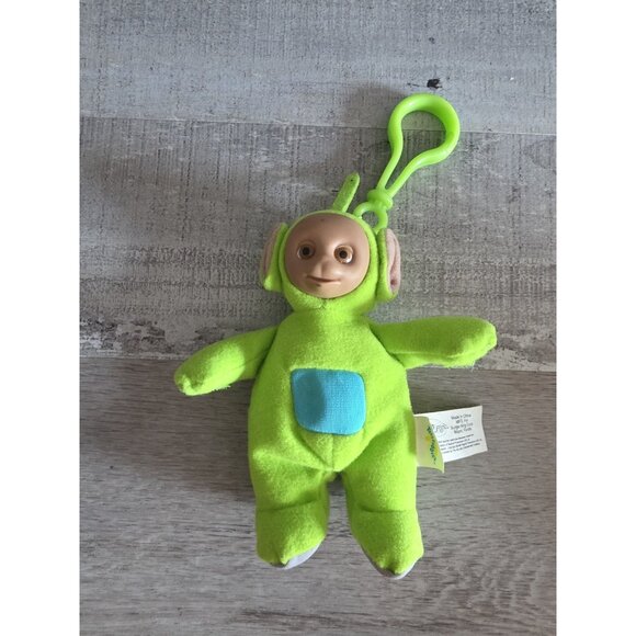 Vtg Teletubbies Plush Stuffed Clip On Green Doll Backpack 261a - Picture 1 of 8